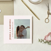 焦橙色テラコッタ ラスティック ウェディング 招待状