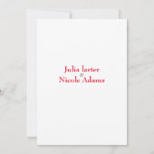 焦橙色トロピカルハイビスカスの花のウェディング 招待状 (裏面)