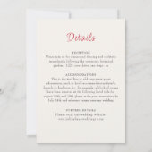 焦橙色トロピカルヒビスカス フローラル ウェディング 招待状 (裏面)