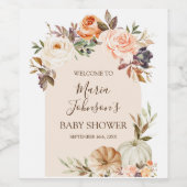 焦橙色パンプキン ワインボトル ワインラベル (シングルラベル)