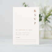 焦橙色ミニマルな出欠確認カード 出欠カード (スタンド正面)