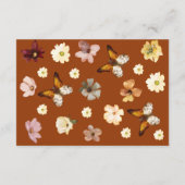 焦橙色ワイルドフラワーボホウェディングの詳細 エンクロージャーカード (裏面)