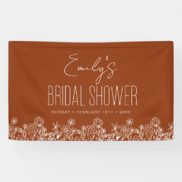焦橙色ワイルドフラワーボホー ブライズシャワー 横断幕