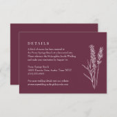 焦橙色ワイルドフラワー結婚式詳細案内 出欠カード (正面/裏面)