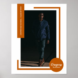 焦橙色写真 モダン卒業式 ポスター