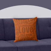 焦橙色恋爱字体图案 クッション