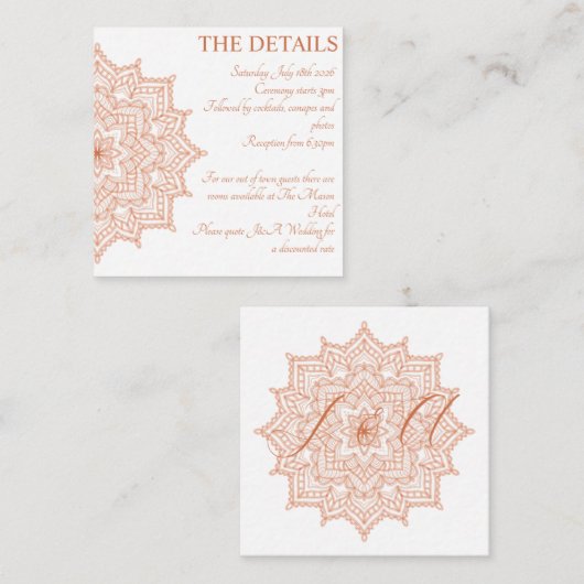 焦橙色日出曼荼羅 サマー フォール エンクロージャーカード (正面/裏面)