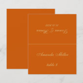 焦橙色結婚式ゲスト名札 プリント (正面/裏面)