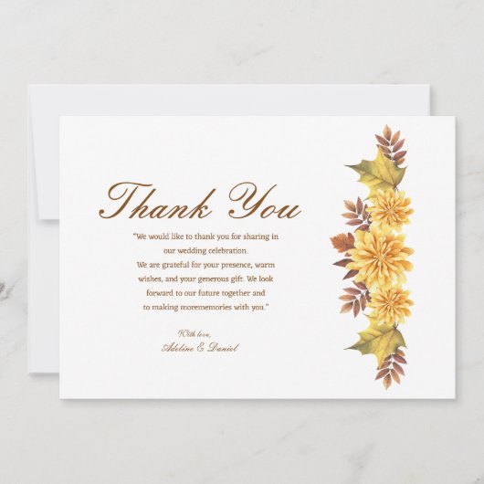 焦橙色結婚感謝 サンキューカード (正面)