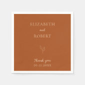 焦橙色結婚陶土 簡潔 エレガント スタンダードカクテルナプキン (正面)
