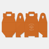 焦橙色花卉植物婚礼情侣姓名 フェイバーボックス (見開き)