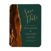 焦橙色金色瑪瑙深綠色 保存日期通知 マグネット (縦)