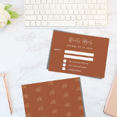 焦橙色銀杏葉婚禮回應卡 RSVP ノートカード