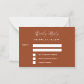 焦橙色銀杏葉婚禮回應卡 RSVP ノートカード (正面)