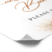 焦橙色銅色のテラコッタのゲストブックサイン ポスター (角)