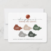 焦橙色 グレー 秋 ウェディング カラー パレット カード (正面)