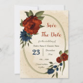 焦橙色 ネイビー 花 植物 セーブザデート (正面)