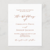 焦橙色 白色 手写体 QRコード RSVP 予算 結婚式 (正面)