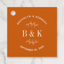 焦橙色 花卉植物 新婚夫婦名 フェイバータグ