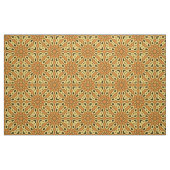 焦橙黄色モロッコ幾何学マンダラ ファブリック (ファットクウォーター)