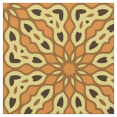 焦橙黄色モロッコ幾何学マンダラ ファブリック (クローズアップ)