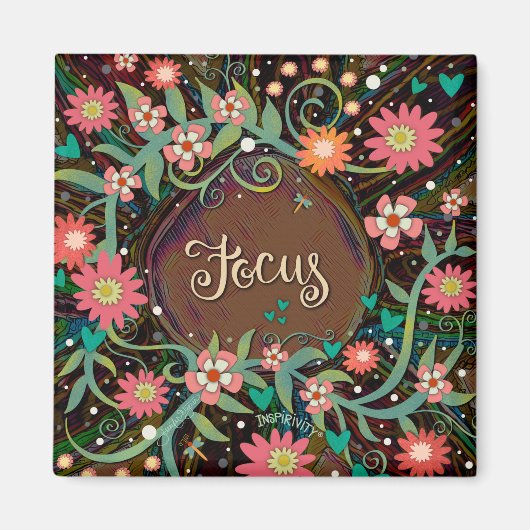 焦点かわいらしおもしろいフローラモダン検査 マグネット (正面)