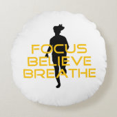 焦点によっては呼吸します黄色い連続したフィットネスが信じます ラウンドクッション (正面)