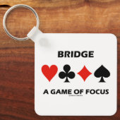焦点のゲームの重複ブリッジのユーモアをブリッジ キーホルダー (正面)