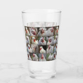 "焦点の羽：白い鶏のポートレート" タンブラーグラス (裏面)