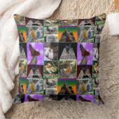 焦点の羽:鶏のロスターのコラージュ クッション (ブランケット)