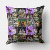 焦点の羽:鶏のロスターのコラージュ クッション (裏面)