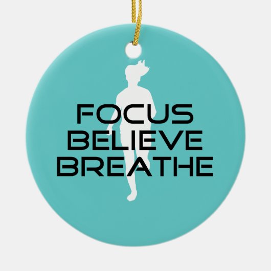焦点は呼吸します信じます セラミックオーナメント (正面)