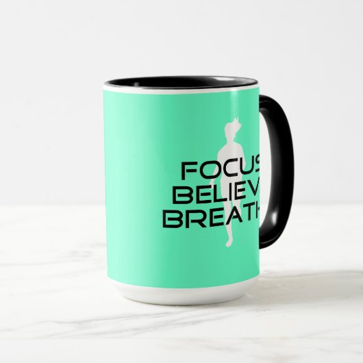 焦点は呼吸します信じます マグカップ (正面右)