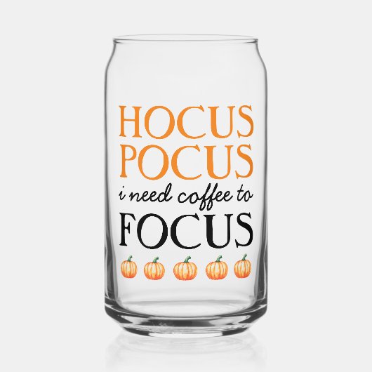 焦点を合わせるためにコーヒーが必要なHocus Pocus ガラス缶 (正面)