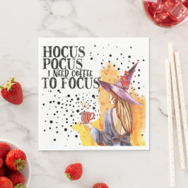 焦点を合わせるためにコーヒーが必要なHocus Pocus スタンダードランチョンナプキン