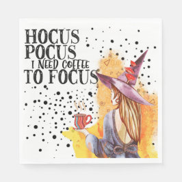 焦点を合わせるためにコーヒーが必要なHocus Pocus スタンダードランチョンナプキン