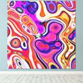 焦点カラフル抽象デザイン キャンバスプリント (インサイチュ (ウッドフロア))