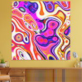 焦点カラフル抽象デザイン キャンバスプリント (インサイチュ (リビング))