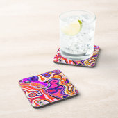 焦点カラフル抽象デザイン コースター (右側)