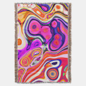 焦点カラフル抽象デザイン スローブランケット (正面縦)