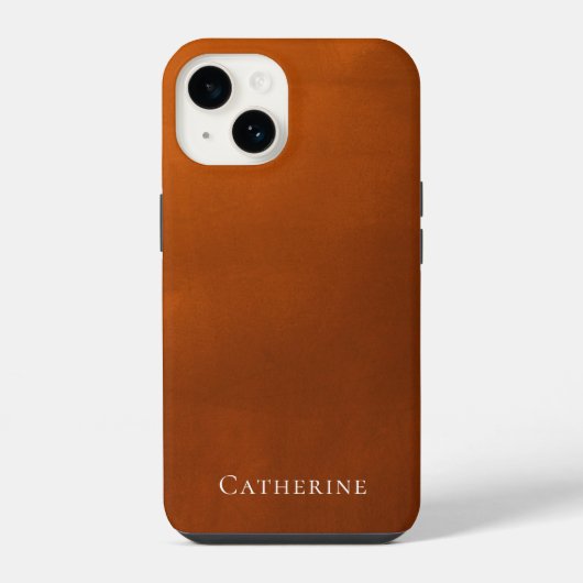 焦素朴火オレンジシンプルボヘミアンモノグラム iPhoneケース (裏面)