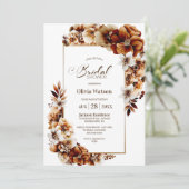 焦素朴火オレンジフローラブライダルシャワー 招待状 (スタンド正面)