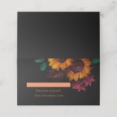 焦素朴火オレンジフローラ秋の結婚式 プレイスカード (外部開封)