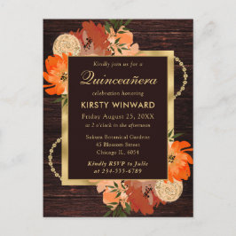 焦素朴焦オレンジ秋花キンセアニェラ ポストカード