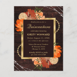 焦素朴焦オレンジ秋花キンセアニェラ ポストカード