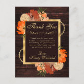 焦素朴焦オレンジ秋花キンセアニェラ ポストカード (正面)