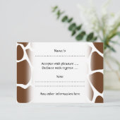 焦茶のキリンのプリントパターン 出欠カード (スタンド正面)