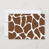 焦茶のキリンのプリントパターン 出欠カード (裏面)