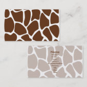 焦茶のキリンのプリントパターン 名刺 (正面/裏面)