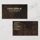 焦茶の引きずられたレザールックの名刺 名刺 (正面/裏面)